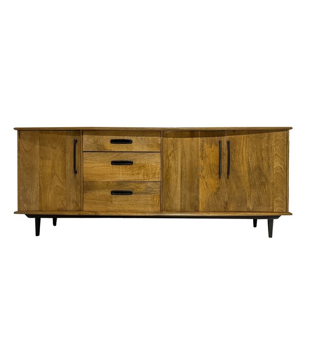 Duverger® Nostalgic retro - Buffet - bois de manguier - marron - 3 tiroirs - 3 portes - L 200cm