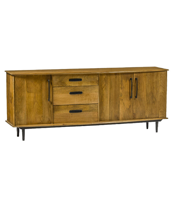 Duverger® Nostalgic retro - Buffet - bois de manguier - marron - 3 tiroirs - 3 portes - L 200cm