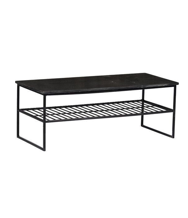 Duverger® Marble - Table basse - 90cm - marbre - acier laqué - noir - rectangulaire