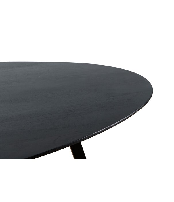 Duverger® Nordic - Table de salle à manger - acacia - noir - ovale - L 200cm - pieds web - acier laqué