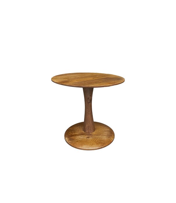 Duverger® Scandi-design - Salontafel - rond - 50cm - bruin - mangohout - massief - centrale poot