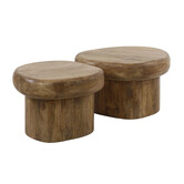 Arbol - Tables basses - set of 2 - mango - ovales - couleur sable - bord relevé