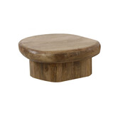 Arbol - Table basse - manguier - ovale/ronde - couleur sable - bord relevé