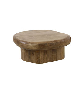 Arbol - Table basse - manguier - ovale/ronde - couleur sable - bord relevé