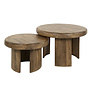 Arbol - Tables basses - set of 2 - mango - rondes - couleur sable - bord relevé