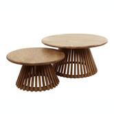 Picket - Table basse - set de 2 - mango - plateau rond - base conique