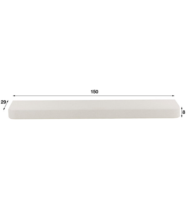 Duverger® Alabaster - Wandschap - 150cm - marmer composiet - wit - ophangbaar