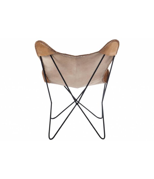 Duverger® Butterfly - Fauteuil - fauteuil papillon - marron - cuir - 73 x65x90cm