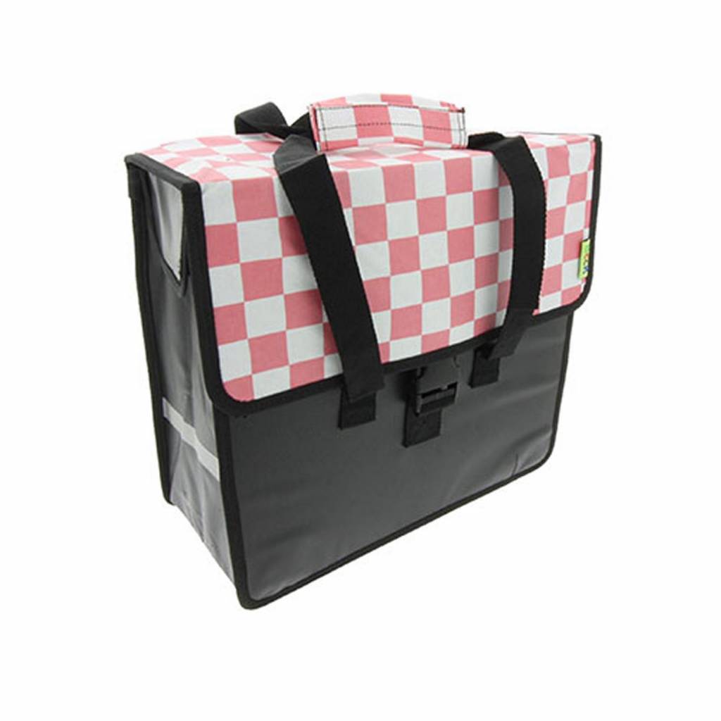 Enkele Shopper Fietstas Pink Checker