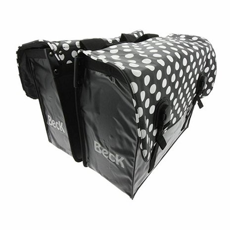 Beck Dubbele Fietstas Classic White Small Dots