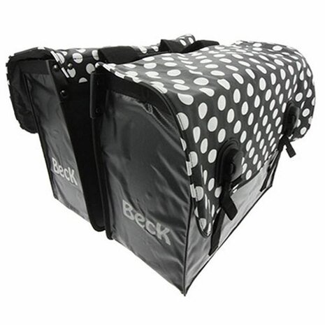 Beck Dubbele Fietstas Big White Small Dots Beck Dubbele Fietstas Big White Small Dots