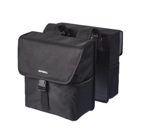 Basil dubbele fietstas Go solid zw Basil dubbele fietstas Go solid zw