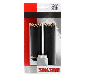 Simson handvatten set leer kort/lang zw Simson handvatten set leer kort/lang zw