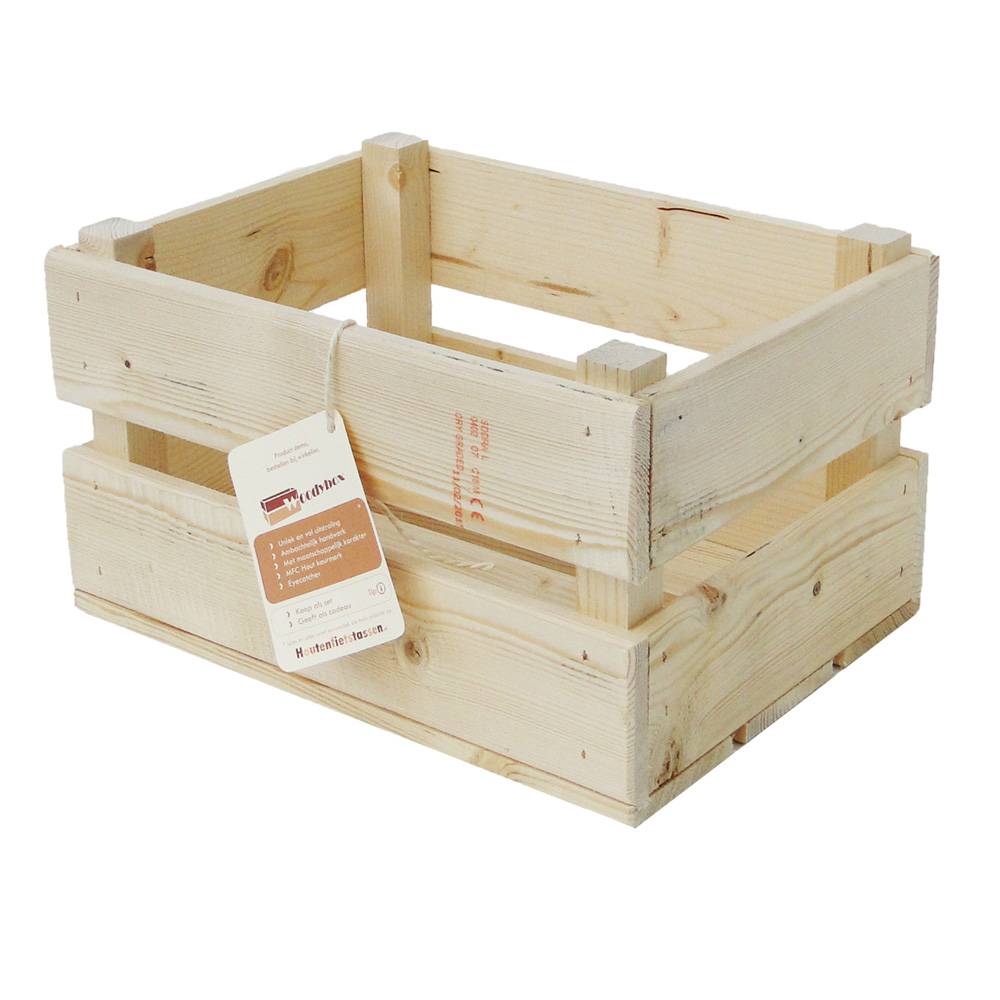 Woodybox houten-transport-bagage krat B1 Blanco