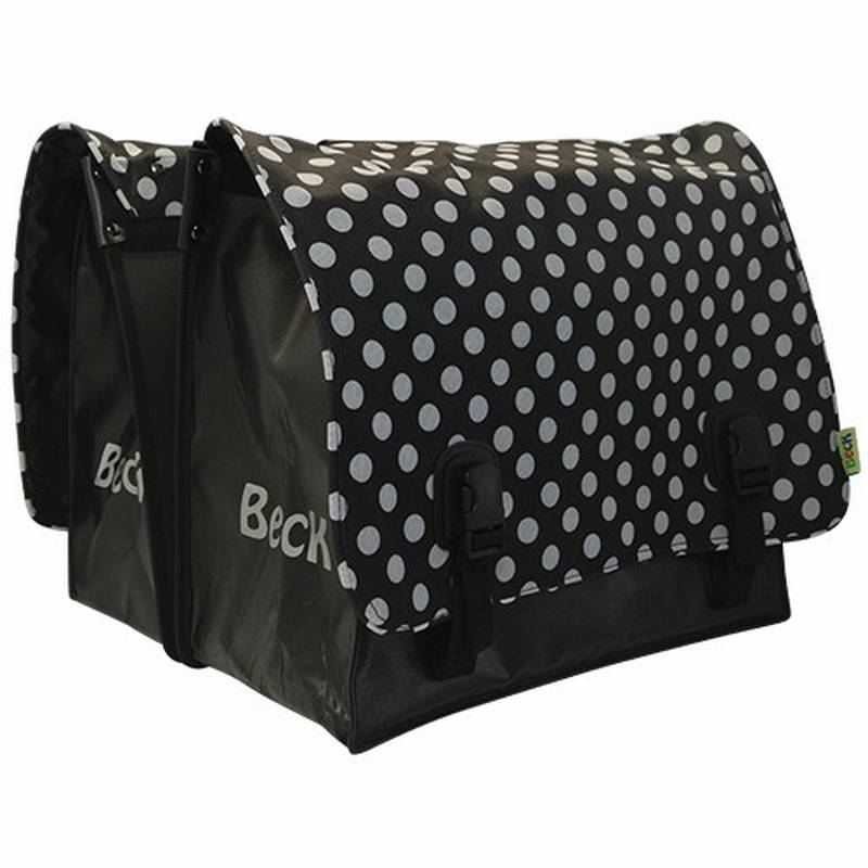 Dubbele Fietstas Classic White Small Dots