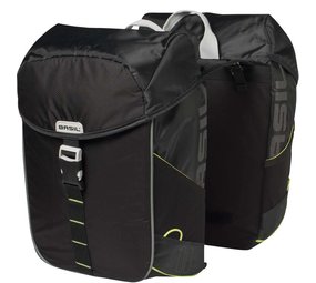 Basil Dubbele Fietstas Miles black lime Basil Dubbele Fietstas Miles black lime