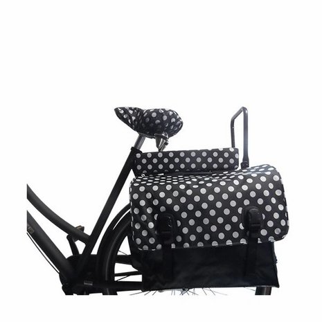 Beck Dubbele Fietstas Classic White Small Dots