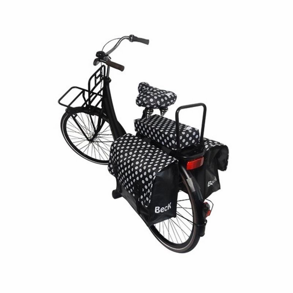 Beck Dubbele Fietstas Classic White Small Dots