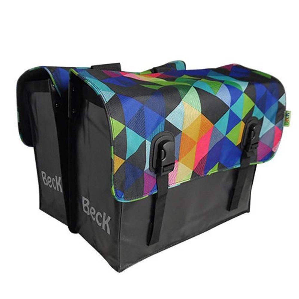 Beck Dubbele Fietstas Classic Colored Triangles Beck Dubbele Fietstas Classic Colored Triangles