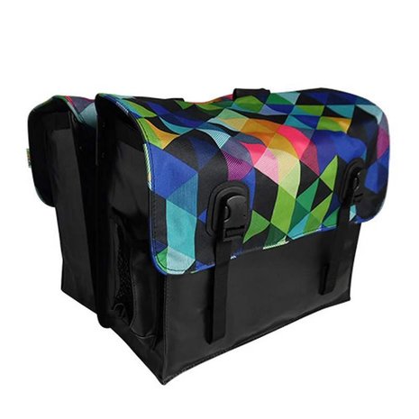 Beck Dubbele Fietstas Classic Colored Triangles Beck Dubbele Fietstas Classic Colored Triangles