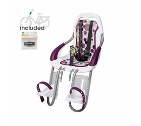 Qibbel voorzitje wit stuurpen bevestiging Purple dots Qibbel voorzitje wit stuurpen bevestiging Purple dots