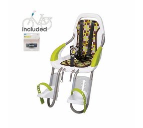 Qibbel voorzitje wit stuurpen bevestiging Checked Green Qibbel voorzitje wit stuurpen bevestiging Checked Green