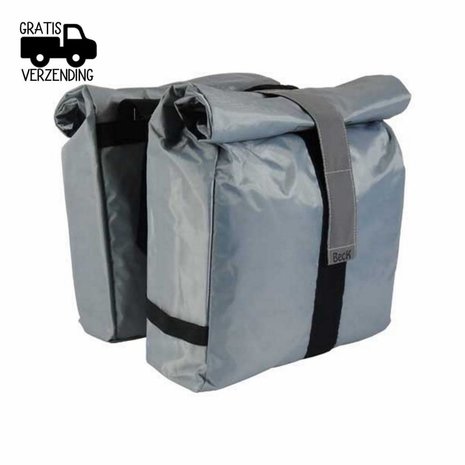 Beck Dubbele Fietstas Roll Silver