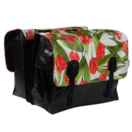 Beck Dubbele Fietstas Classic Tulips Red Beck Dubbele Fietstas Classic Tulips Red