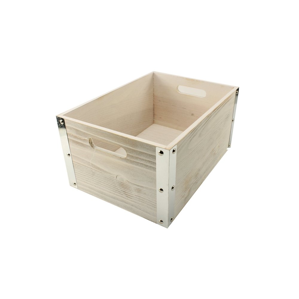 Wicked Fietskrat van stoer hout met stalen hoek profiel Medium Wicked Fietskrat van stoer hout met stalen hoek profiel Medium