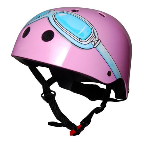 Kiddimoto Kinder Fietshelm Pink Goggle Small (48 - 53 cm) 