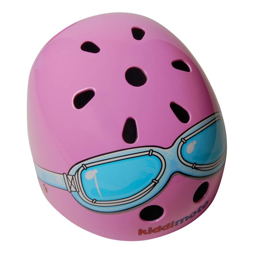 Kiddimoto Kinder Fietshelm Pink Goggle Small (48 - 53 cm) 