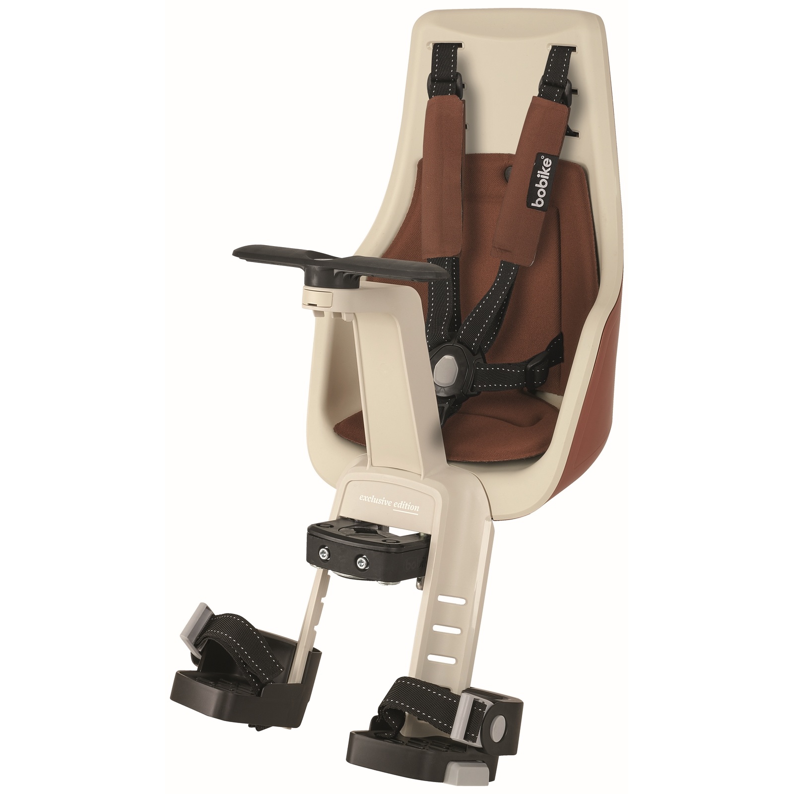 Bobike Mini Exclusive Plus Cinnamon Brown Voorstoeltje - Fiets-stoeltje.nl