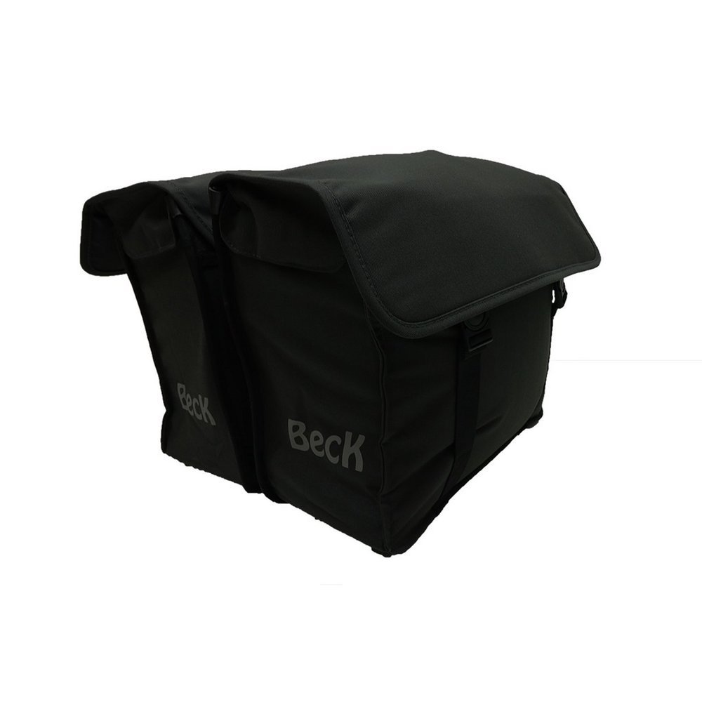 Beck Dubbele Fietstas Canvas Medium Black Beck Dubbele Fietstas Canvas Medium Black