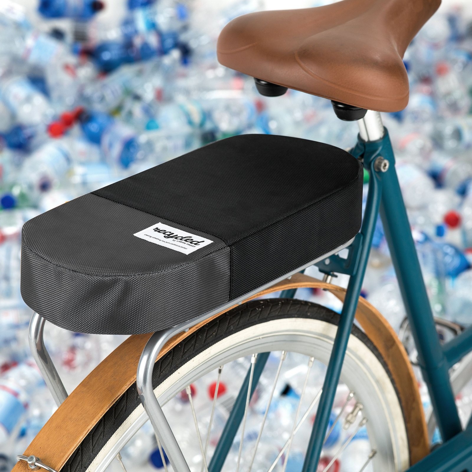 Bagagedragerkussen Fietskussen Recycled Zwart Grjis