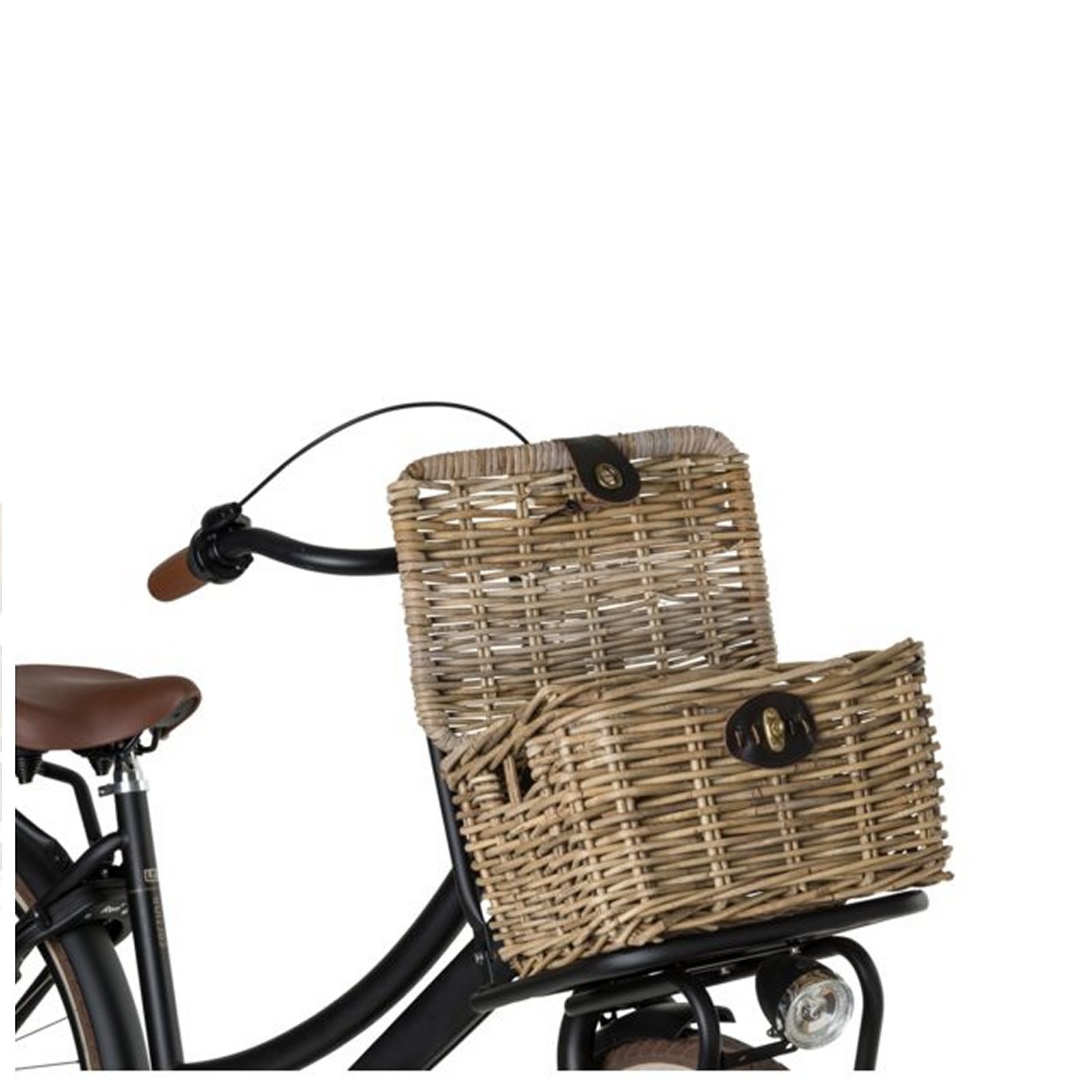 Rotan Fietsmand Junior Met Klep Naturel