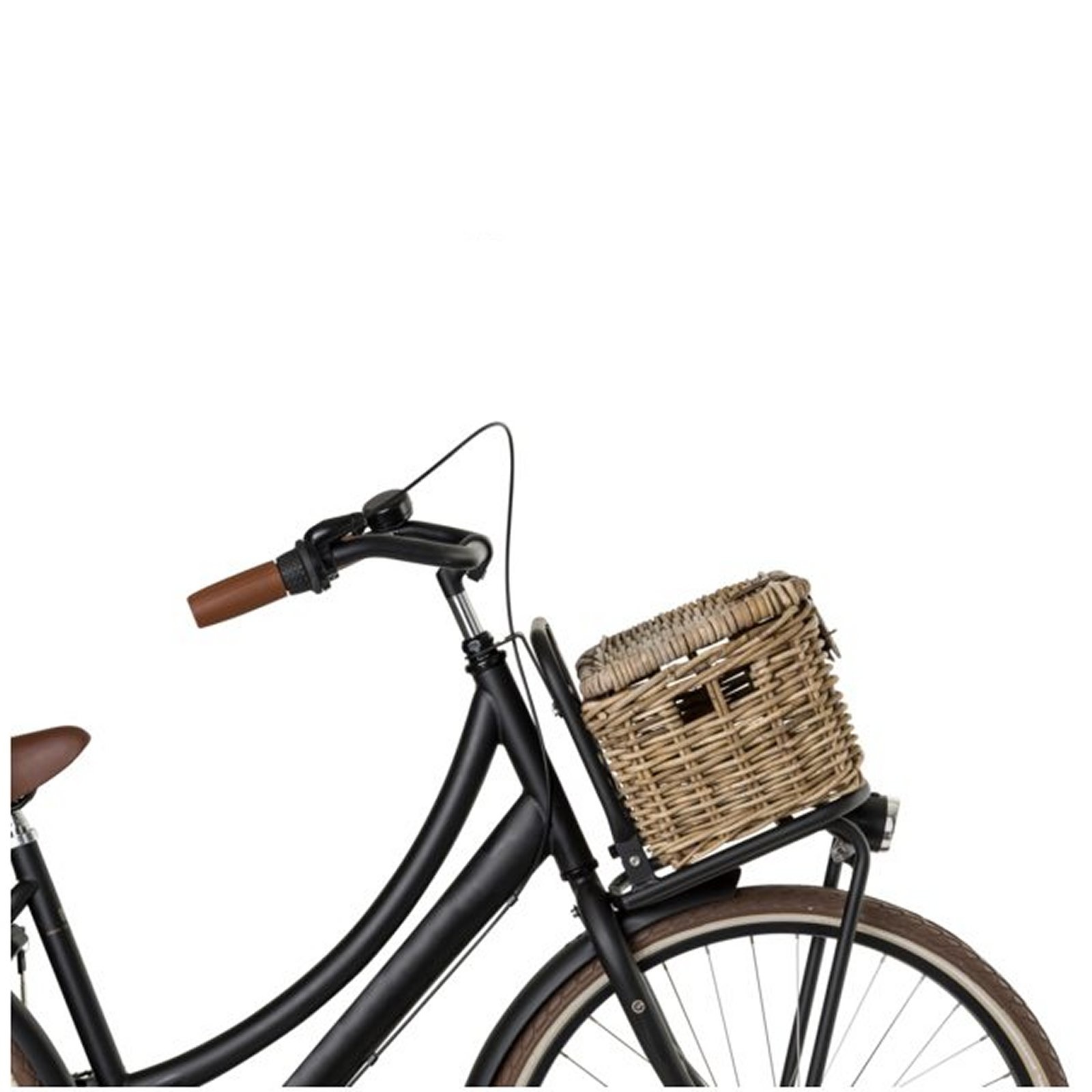Rotan Fietsmand Junior Met Klep Naturel