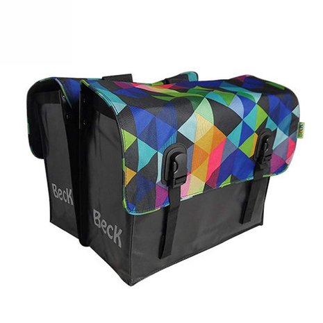 Beck Dubbele Fietstas Classic Colored Triangles Beck Dubbele Fietstas Classic Colored Triangles
