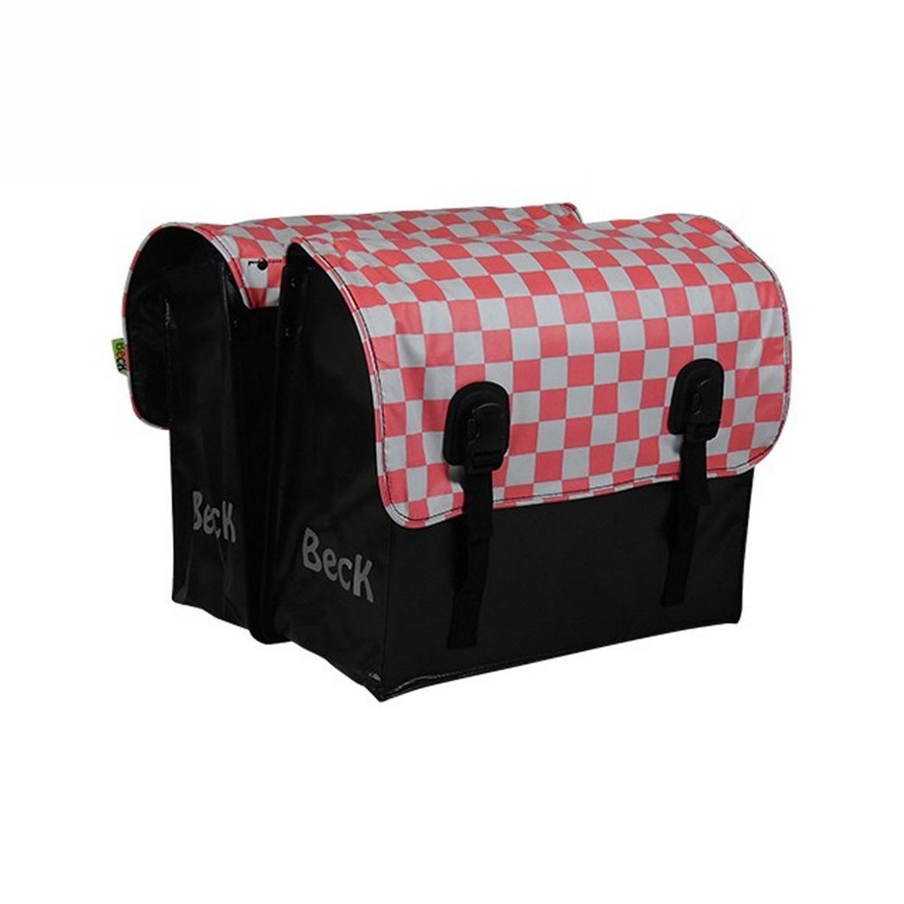 Beck Dubbele Fietstas Classic Pink Checker Beck Dubbele Fietstas Classic Pink Checker