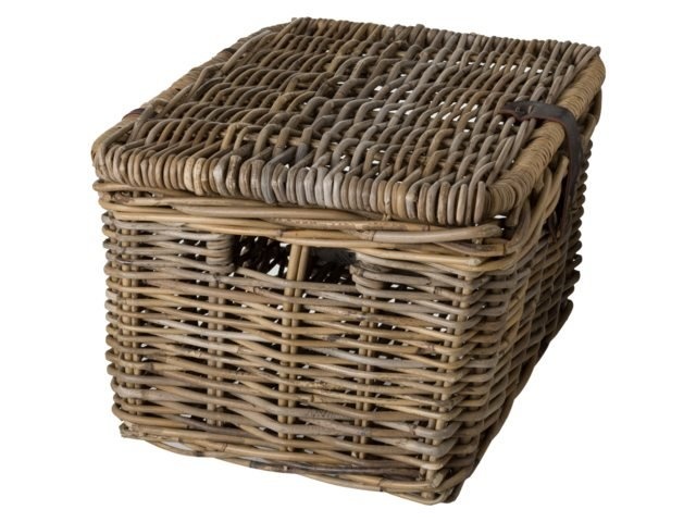 Rotan Fietsmand Met Klep Naturel
