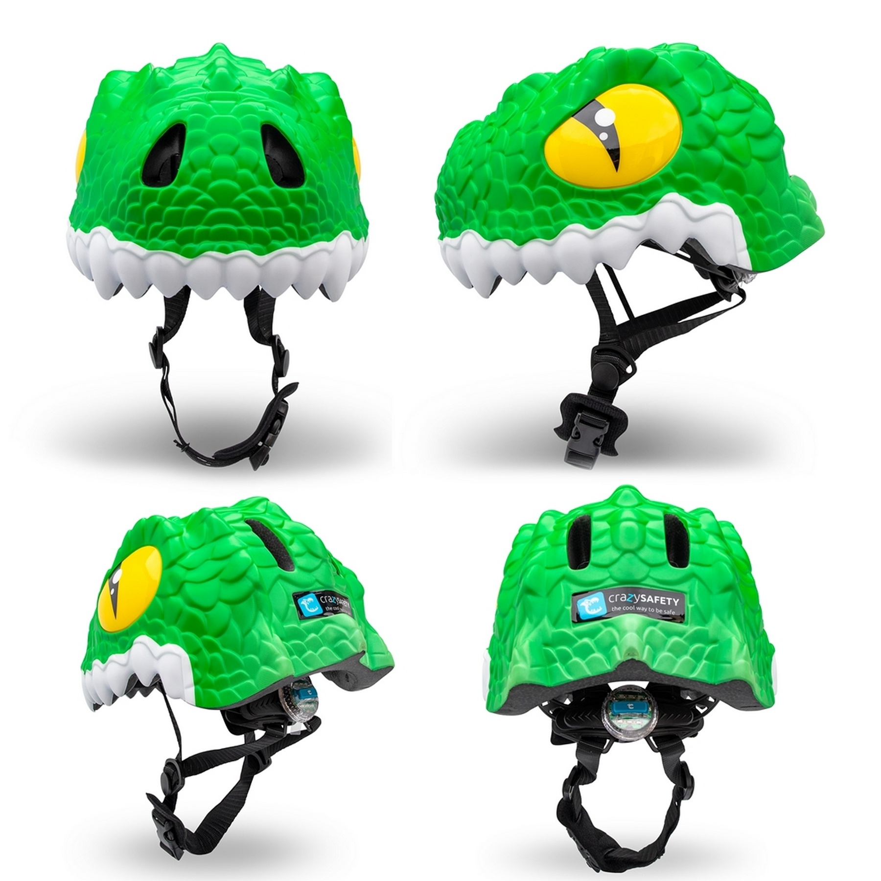 Kinderhelm / Fietshelm Groene Krokodil / Green Crocodile Small 49-55 cm