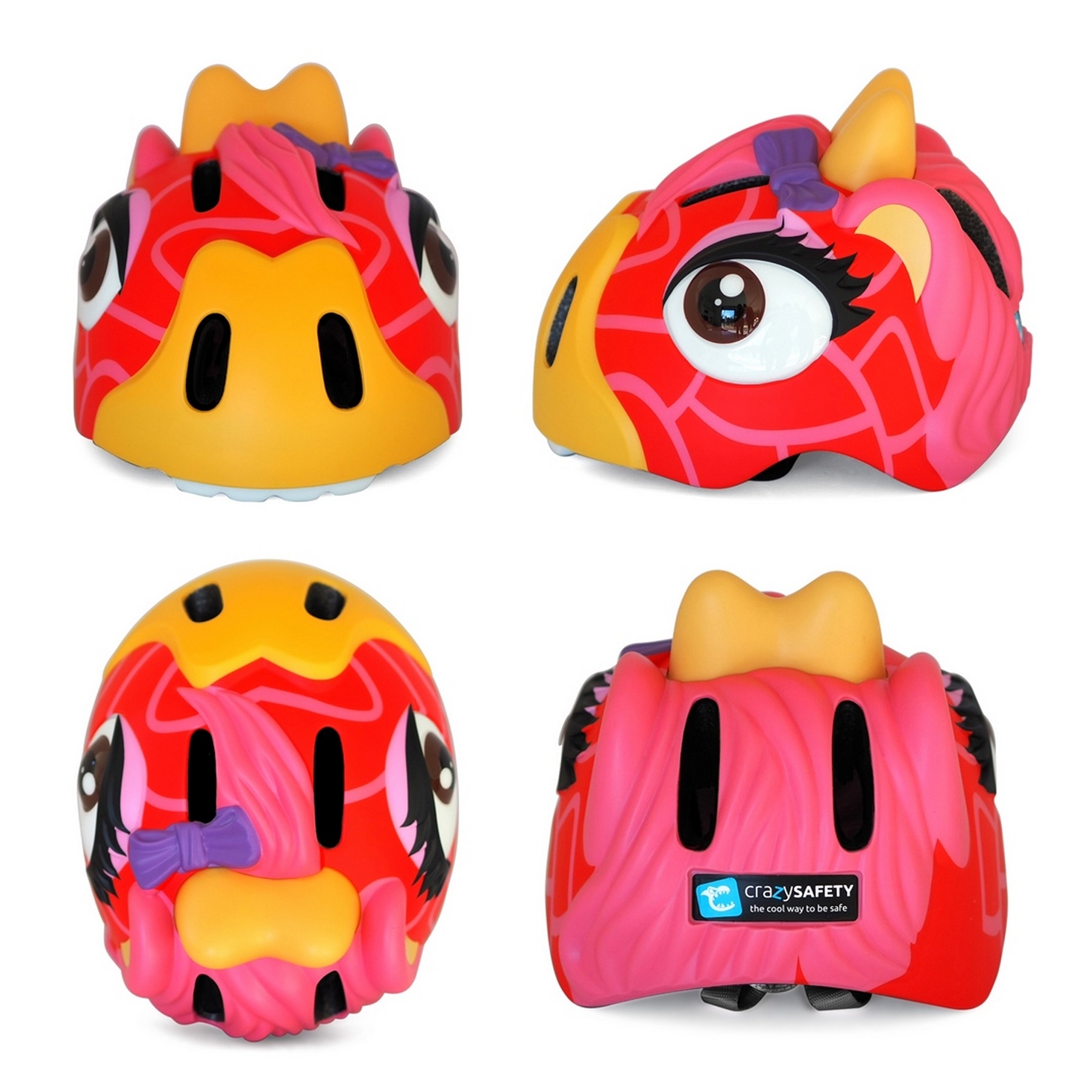 Kinderhelm / Fietshelm Rode Giraffe /Red Giraffe Small 49-55 cm