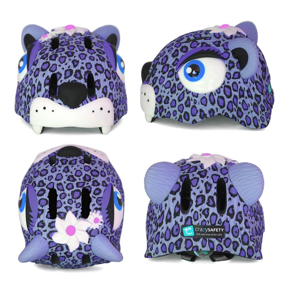Crazy Safety Kinderhelm / Fietshelm Paarse Luipaard / Purple Leopard Small 49-55 cm Crazy Safety Kinderhelm / Fietshelm Paarse Luipaard / Purple Leopard Small 49-55 cm
