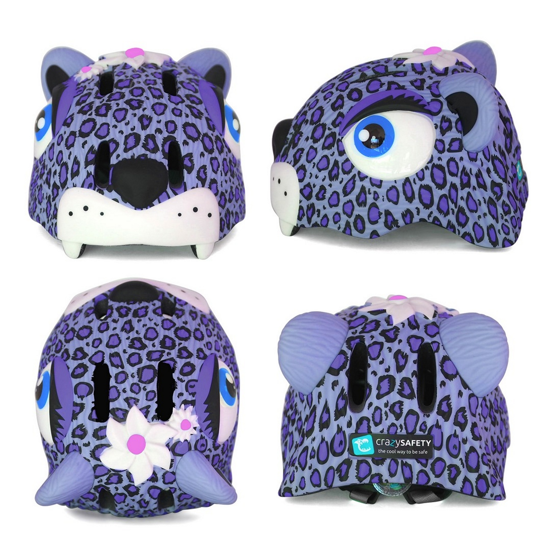Kinderhelm / Fietshelm Paarse Luipaard / Purple Leopard Small 49-55 cm