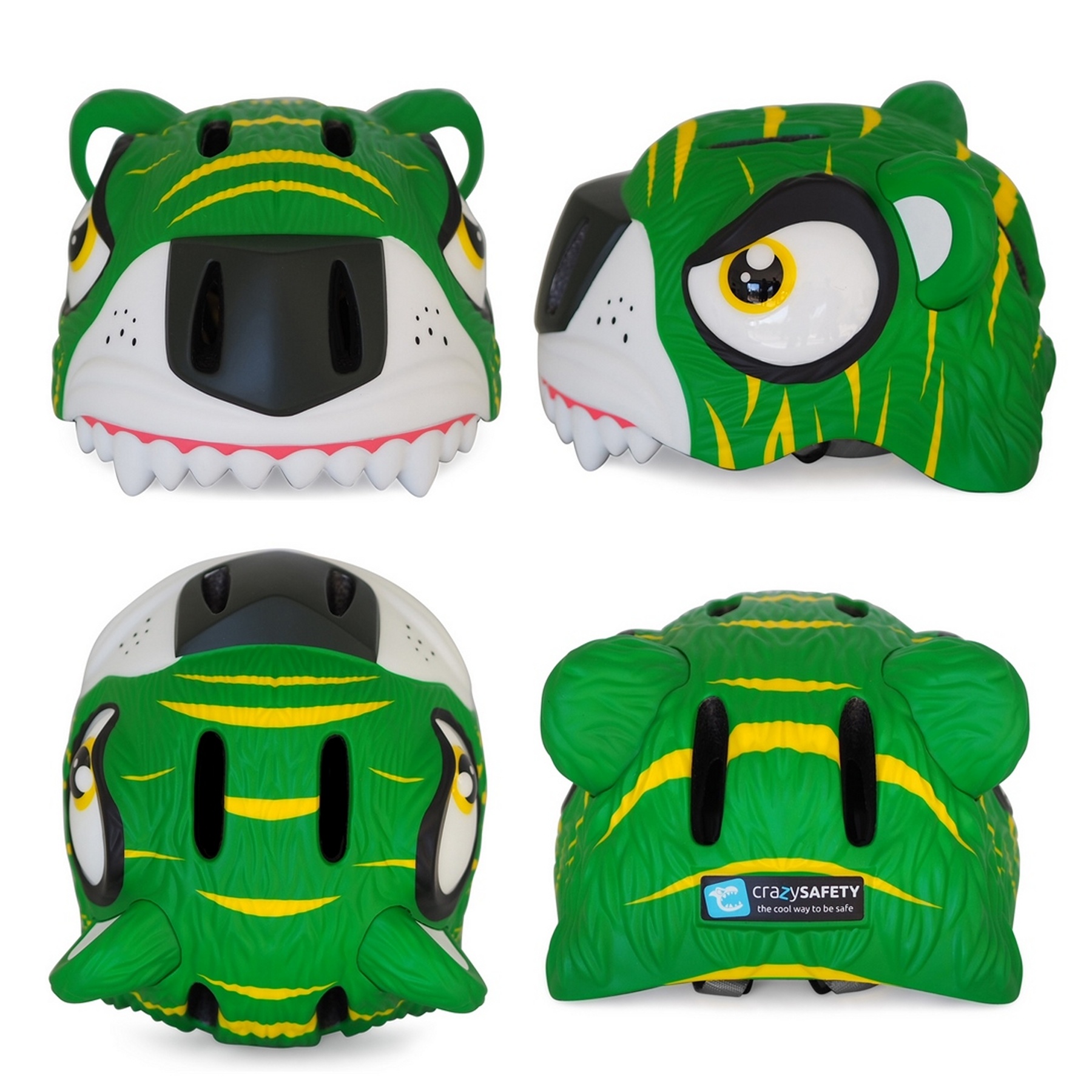 Kinderhelm / Fietshelm Groene Tijger / Green Tiger Small 49-55 cm