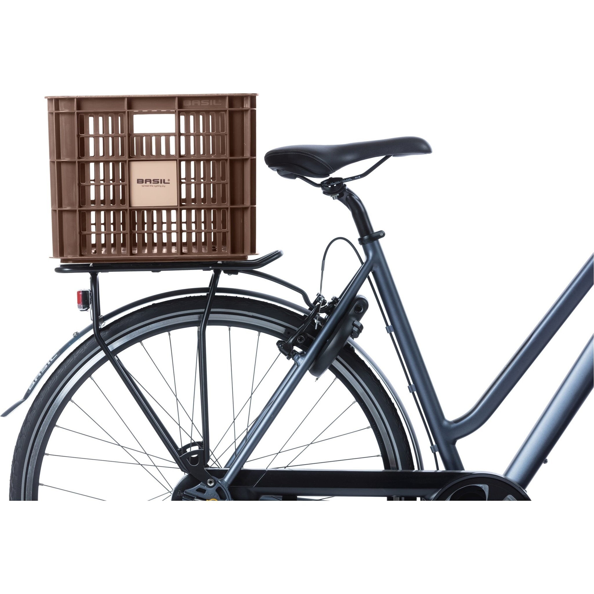 Kunststof Fietskrat Large Groot Chocolate Brown