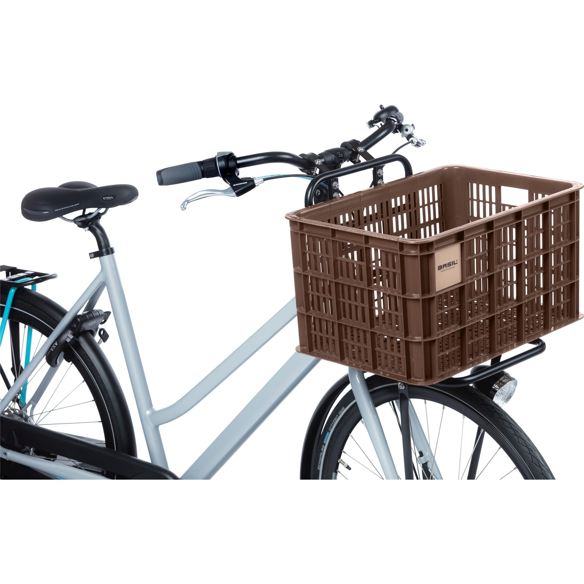 Kunststof Fietskrat Large Groot Chocolate Brown