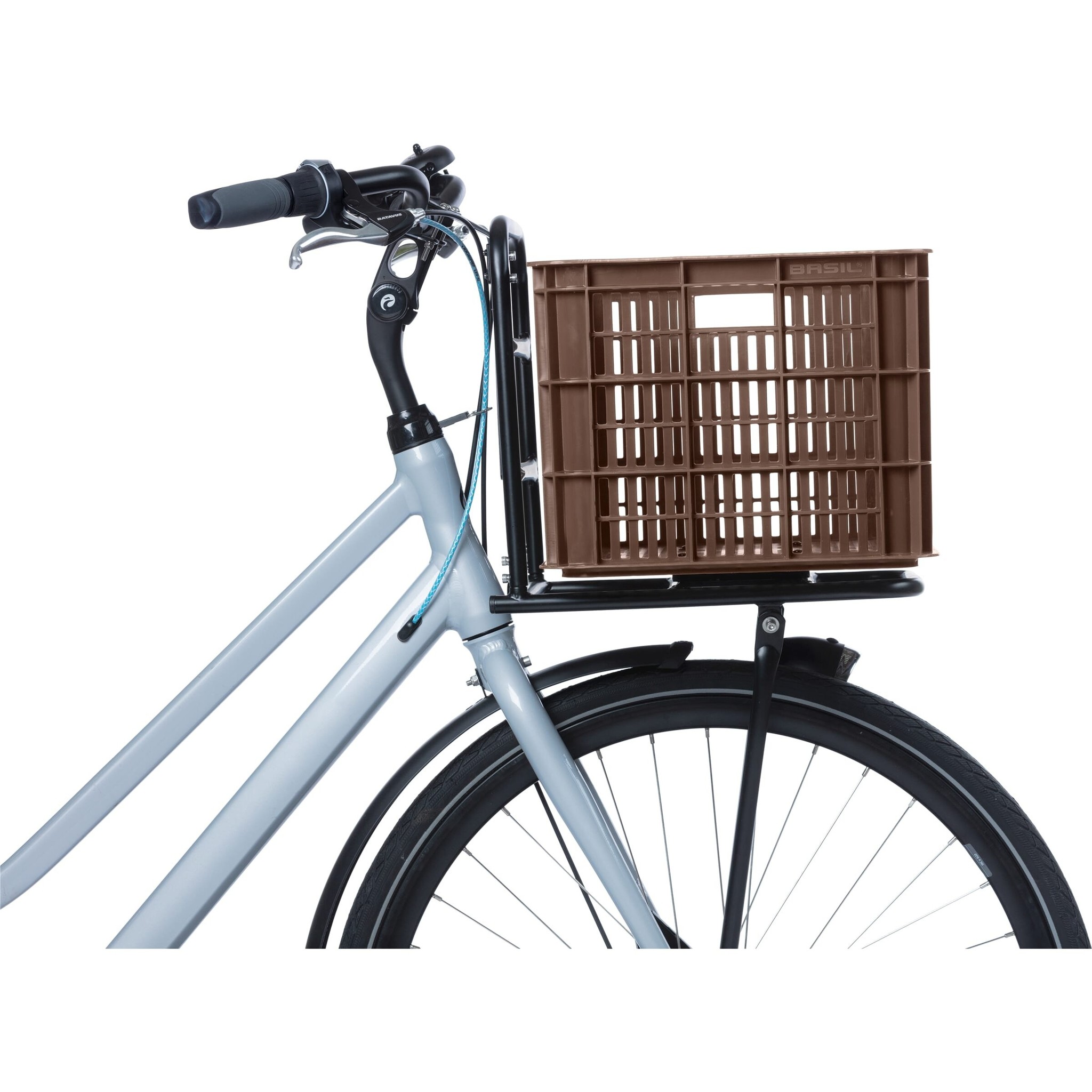Kunststof Fietskrat Large Groot Chocolate Brown