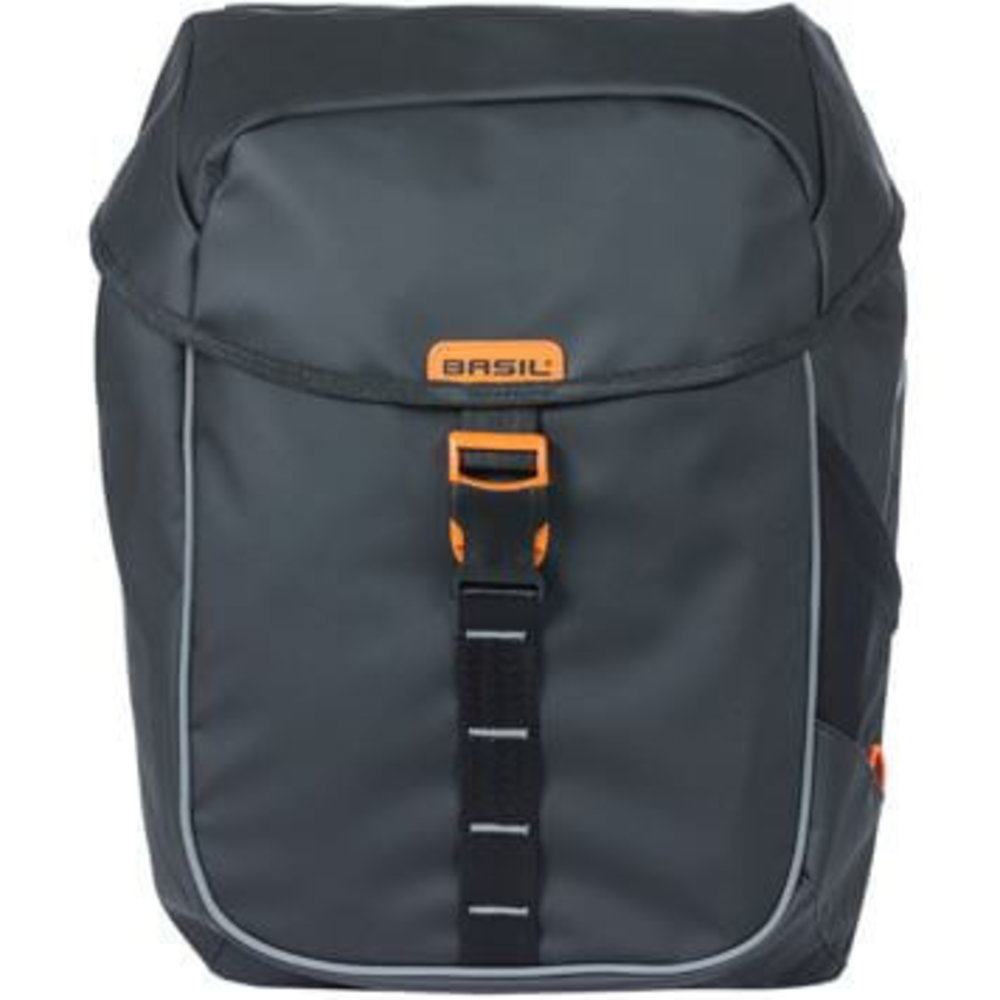 Basil Dubbele Fietstas Miles black Tarpaulin zwart oranje Basil Dubbele Fietstas Miles black Tarpaulin zwart oranje