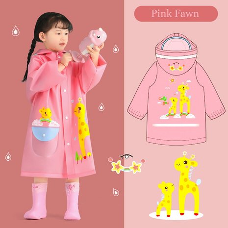 Regenjas / Regenponcho Pink Giraffe Regenjas / Regenponcho Pink Giraffe