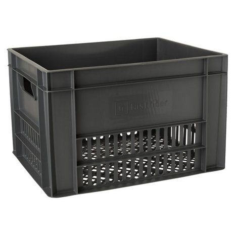 Fast Rider Kunststof Fietskrat Large 40 liter  Antraciet Recyclaat Fast Rider Kunststof Fietskrat Large 40 liter  Antraciet Recyclaat